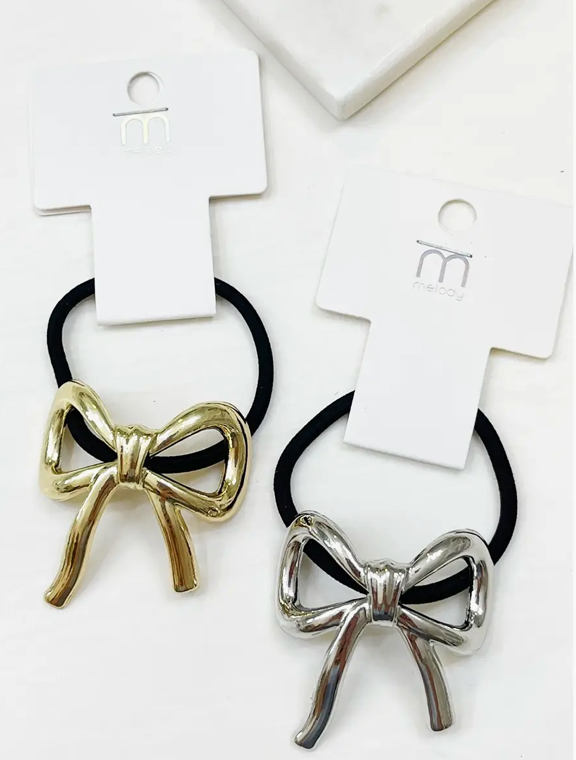 Lucky Ribbon Metal Hair Tie