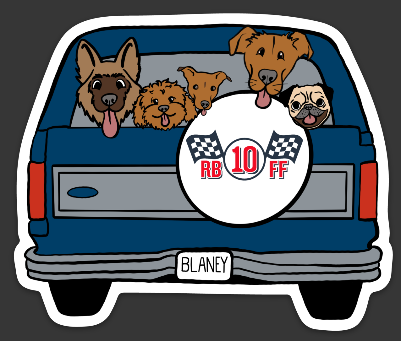 Pups in a Bronco Sticker